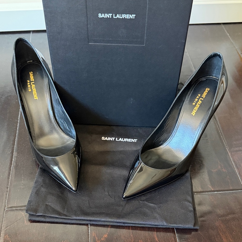 Saint Laurent Black Patent Leather Heels